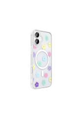 iPhone 16 Plus Kılıf M-Safe Şarj Özellikli Şeffaf Zore Folk Sert Kapak - Fiyonk