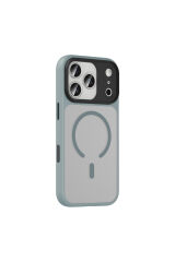 iPhone 17 Pro Kılıf Mat Arka Yüzey Wireless Şarj Özellikli Zore Flet M-safe Kapak - Turuncu