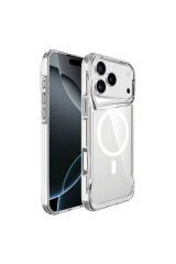 iPhone 17 Pro Kılıf Zore M-safe Şarj Özellikli T-Max M-safe Kapak - Şeffaf