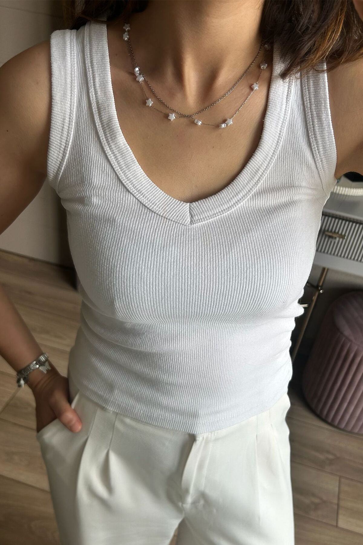 Beyaz Basic Atlet Beyaz - M