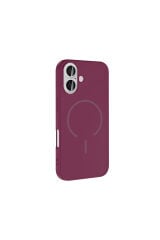 iPhone 16 Kılıf M-safe Şarj Özellikli Zore Meta Kapak - Rose Pembe