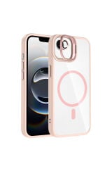 iPhone 17E Kılıf Standlı ve Kamera Lens Hediyeli M-Safe Şarj Özellikli Zore Etro Kapak - Desert Tita