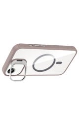 iPhone 17E Kılıf Standlı ve Kamera Lens Hediyeli M-Safe Şarj Özellikli Zore Etro Kapak - Desert Tita