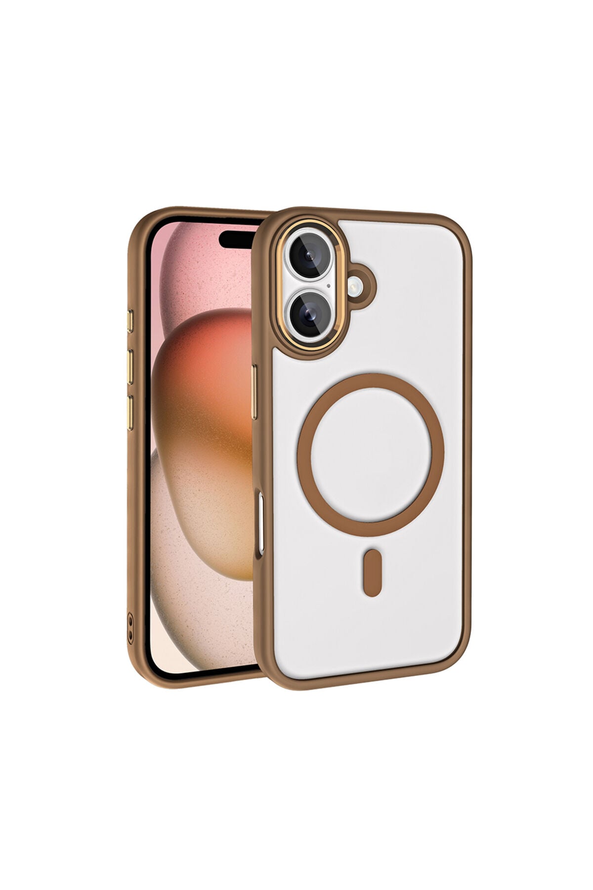 iPhone 16 Plus Kılıf Zore Lansman Kapak-Siyah Rose Brown