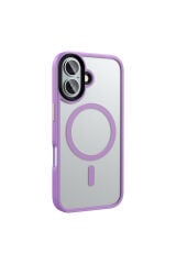 iPhone 16 Plus Kılıf Mat Arka Yüzey Wireless Şarj Özellikli Zore Flet Magsafe Kapak-Rose Brown Rose Brown
