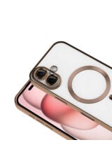 iPhone 16 Kılıf Kamera Korumalı Magsafe Wireless Şarj Özellikli Zore Demre Kapak - Desert Titanyum Gümüş