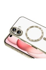 iPhone 16 Kılıf Kamera Korumalı Magsafe Wireless Şarj Özellikli Zore Demre Kapak - Desert Titanyum Sierra Mavi
