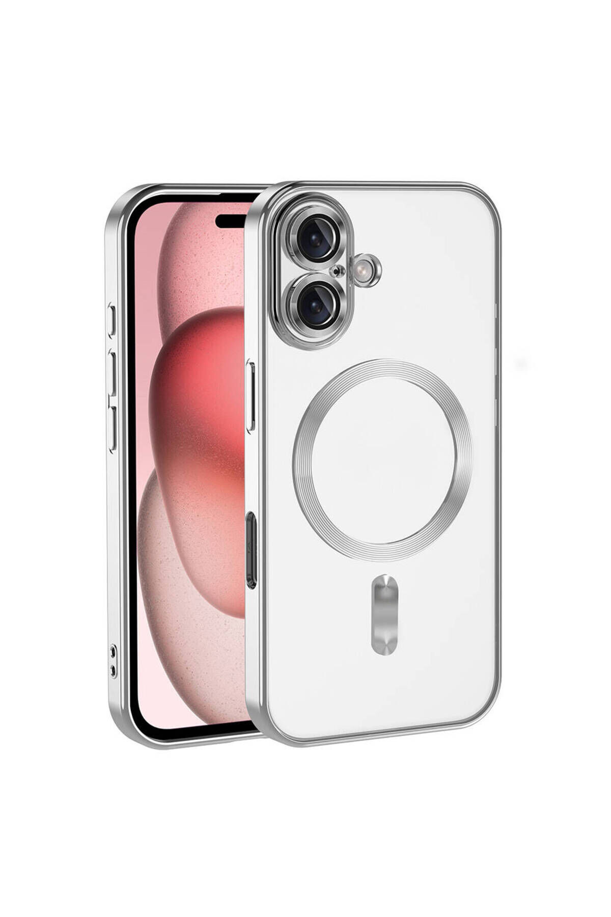 iPhone 16 Kılıf Kamera Korumalı Magsafe Wireless Şarj Özellikli Zore Demre Kapak - Desert Titanyum Rose Gold
