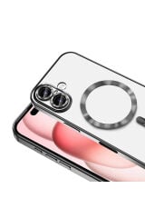 iPhone 16 Kılıf Kamera Korumalı Magsafe Wireless Şarj Özellikli Zore Demre Kapak - Desert Titanyum Siyah
