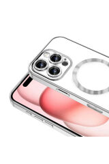 iPhone 16 Pro Kılıf Kamera Korumalı Magsafe Wireless Şarj Özellikli Zore Demre Kapak - Gümüş Lila
