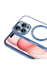 iPhone 16 Pro Kılıf Kamera Korumalı Magsafe Wireless Şarj Özellikli Zore Demre Kapak - Gümüş Lila