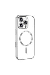 iPhone 16 Pro Max Kılıf Kamera Korumalı Magsafe Wireless Şarj Özellikli Zore Demre Kapak - Mavi Titanyum
