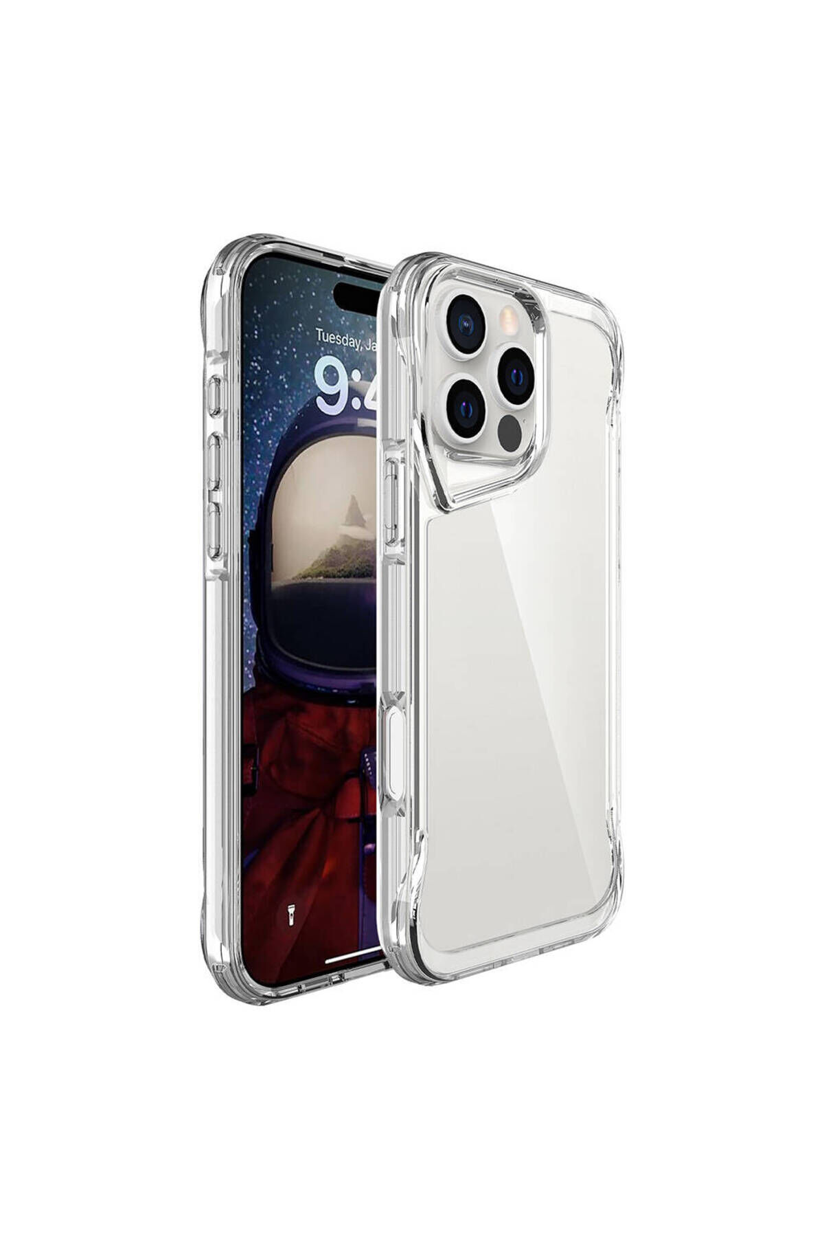 iPhone 16 Pro Kılıf ZPRB T-Max Kapak - Şeffaf Şeffaf