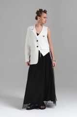 Asimetrik Tek Kol Blazer Ceket