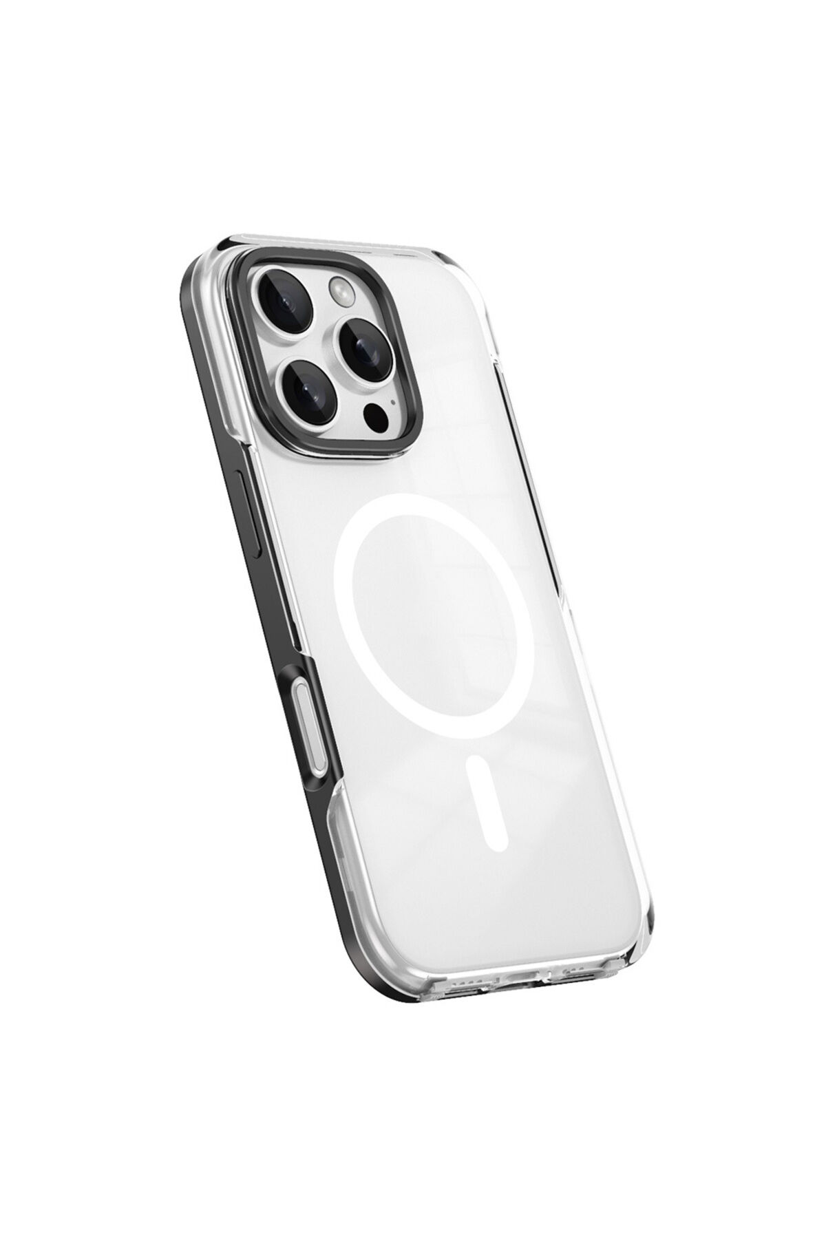 iPhone 16 Pro Max Uyumlu Magsafe Şarj Özellikli Çıkarılabilir Arka Yüzeyli Zore Polar Kapak Siyah