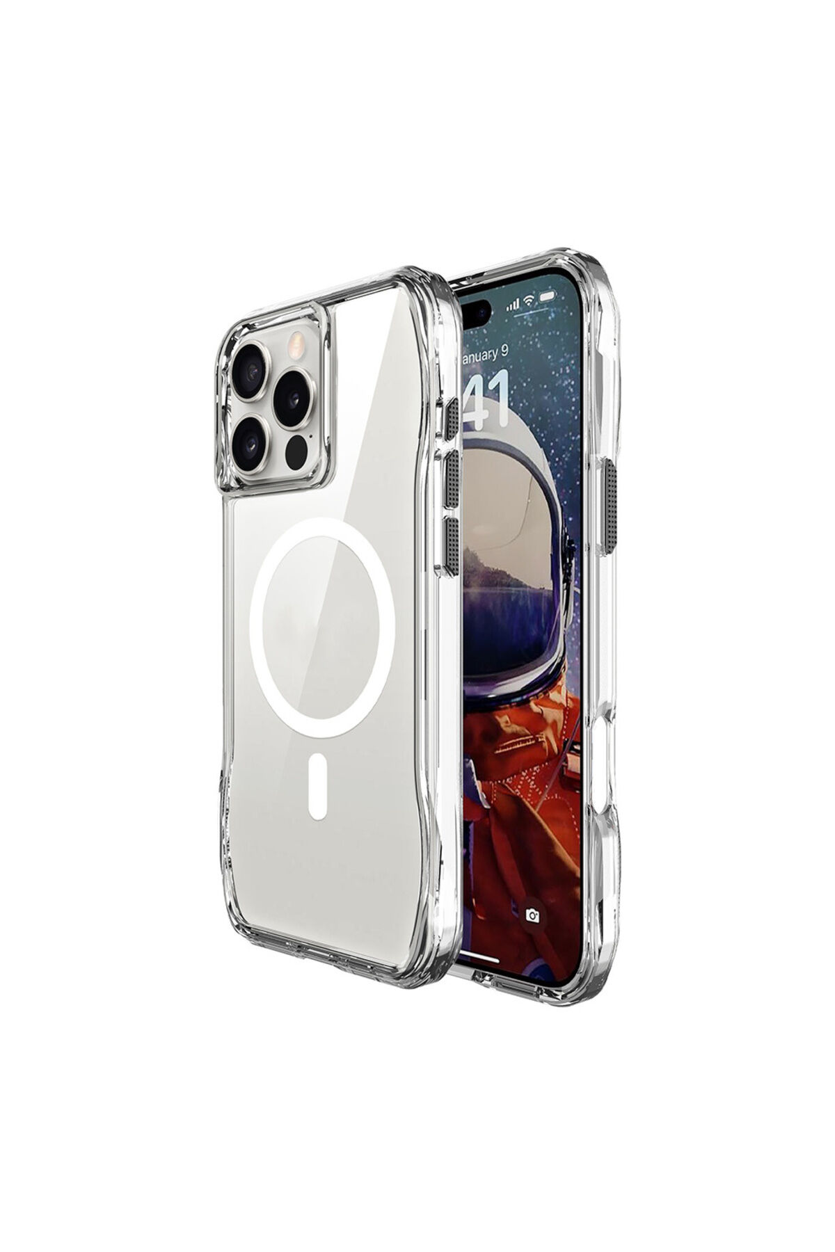 iPhone 16 Pro Kılıf Magsafe Şarj Özellikli AiHTTgli Şeffaf Zore İncek Kapak-Şeffaf Şeffaf