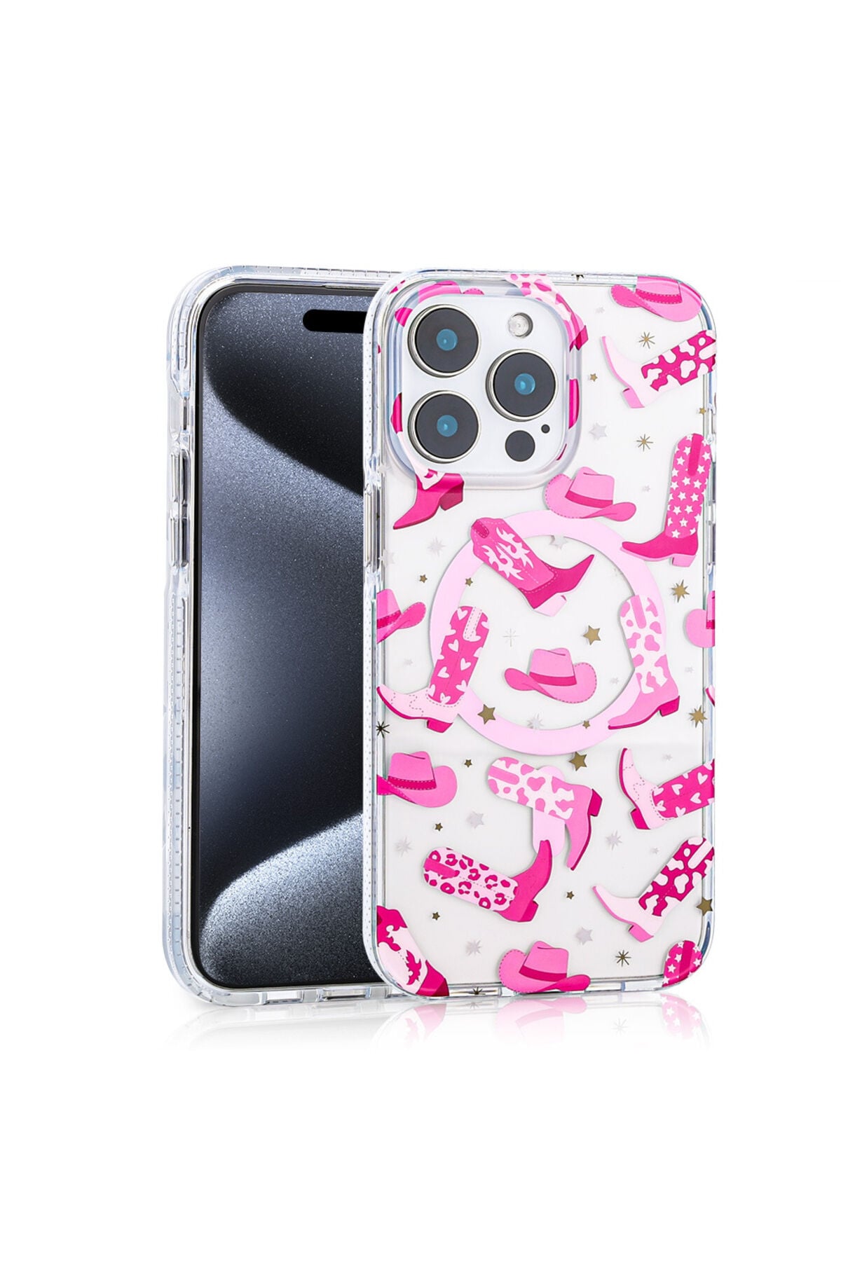 iPhone 16 Pro Max Uyumlu Kılıf Magsafe Şarj Özellikli Zore Stilo Kapak-Sarı Pembe