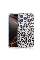 iPhone 16 Pro Max Uyumlu Kılıf Magsafe Şarj Özellikli Zore Jago Kapak-Beyaz Siyah-Kahverengi