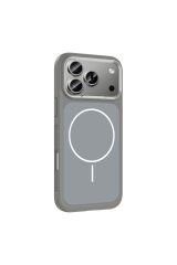 iPhone 17 Pro Max Kılıf M-Safe Şarj Özellikli Metal Kamera Çerçeveli Zore Sanremo Silikon Kapak