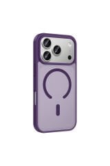 iPhone 17 Pro Max Kılıf M-safe Şarj Özellikli BSAY Babet Kapak Mor