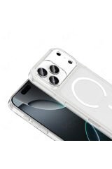 iPhone 17 Pro Max Kılıf Zore M-safe Şarj Özellikli Şeffaf Kamera Çerçeveli Porto Kapak Şeffaf