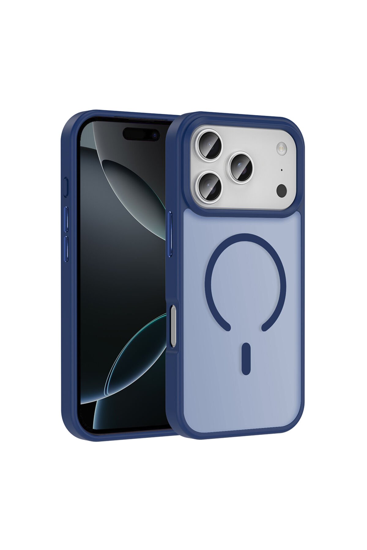 iPhone 17 Pro Max Kılıf M-safe Şarj Özellikli Mat Arka Yüzey Zore Sio Kapak Gri