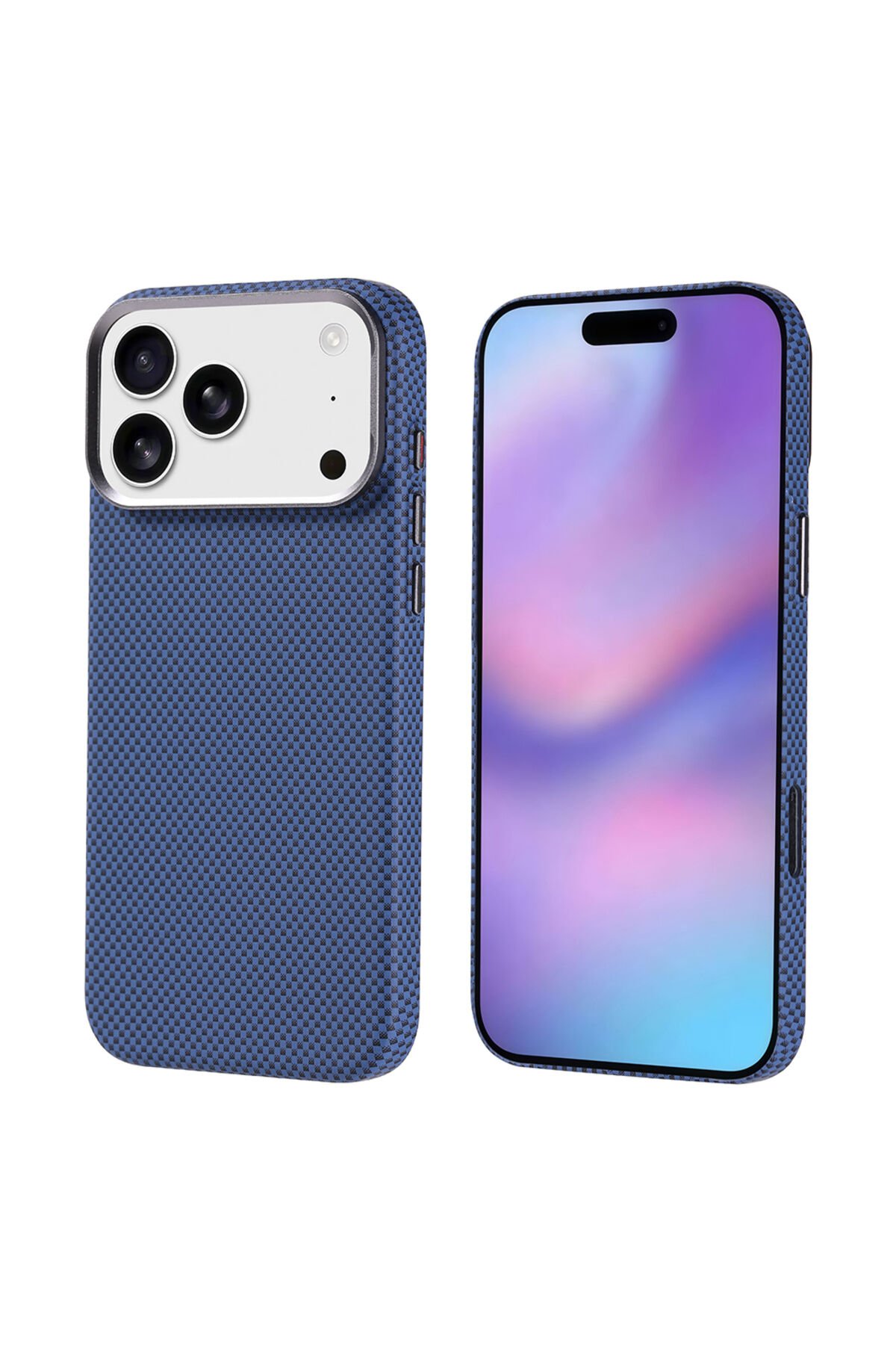 iPhone 17 Pro Max Kılıf M-safe Şarj Özellikli Karbon Fiber Görünümlü Zore Nekst Kapak Bej