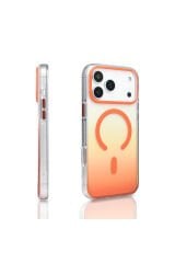 iPhone 17 Pro Max Kılıf M-safe Şarj Özellikli Transparan Renk Geçişli Zore Toros Kapak Siyah