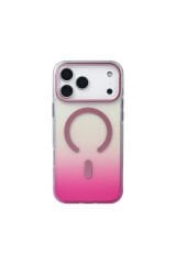 iPhone 17 Pro Max Kılıf M-safe Şarj Özellikli Transparan Renk Geçişli Zore Toros Kapak Mavi