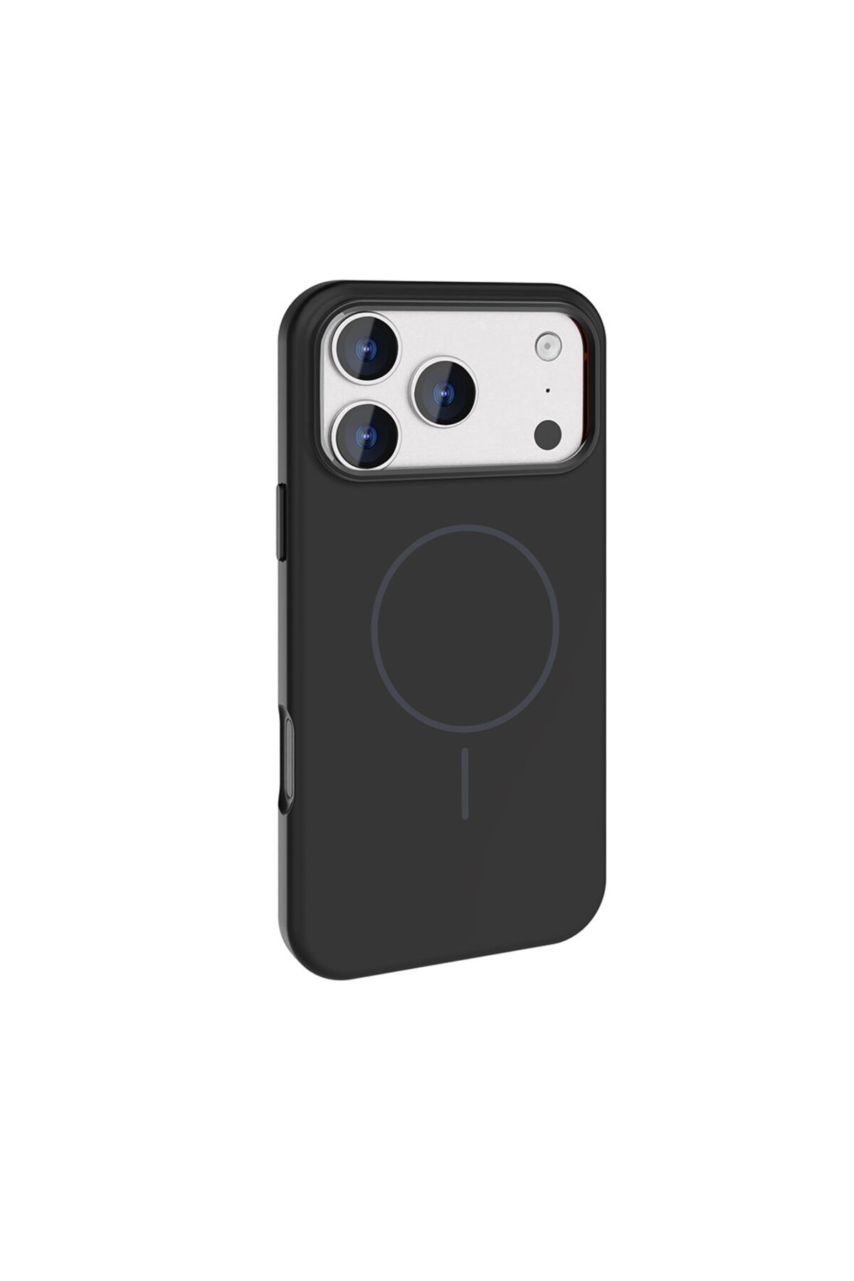 iPhone 17 Pro Max Kılıf M-Safe Şarj Özellikli Metal Kamera Çerçeveli Zore Silikon Kapak Siyah