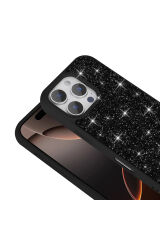 iPhone 16 Pro Max Kılıf Parlak Taşlı Tasarım Zore Pırlanta Kapak - Gri Gri