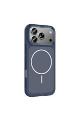 iPhone 17 Pro Max Kılıf M-Safe Şarj Özellikli Metal Kamera Çerçeveli Zore Sanremo Silikon Kapak Gri