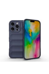 iPhone 16 Pro Max Kılıf Esnek TPU Oyuklu Arka Yüzey Tasarımlı GNST Etnik Silikon Kapak - Siyah Siyah