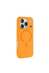 iPhone 17 Pro Max Kılıf M-safe Şarj Özellikli Zore Meta Kapak Kahverengi