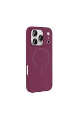 iPhone 17 Pro Max Kılıf M-safe Şarj Özellikli Zore Meta Kapak Kahverengi