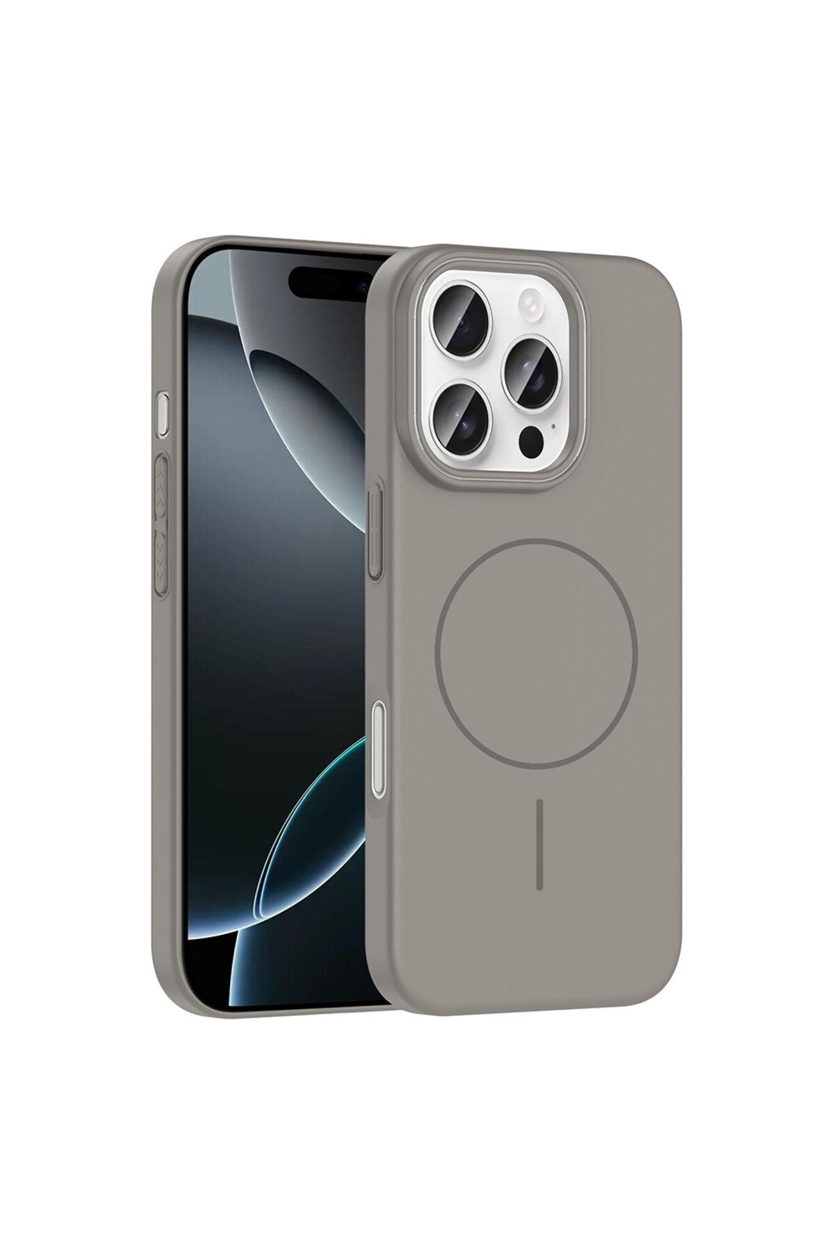 iPhone 16 Pro Max Kılıf Magsafe Şarj Özellikli Zore Ruby Silikon Kapak - Lacivert Lacivert