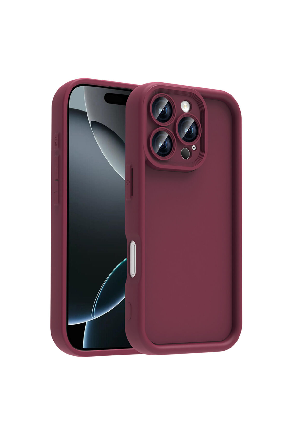 iPhone 16 Pro Max Kılıf Kamera Korumalı Zore Ananas Kapak - Mürdüm Mürdüm