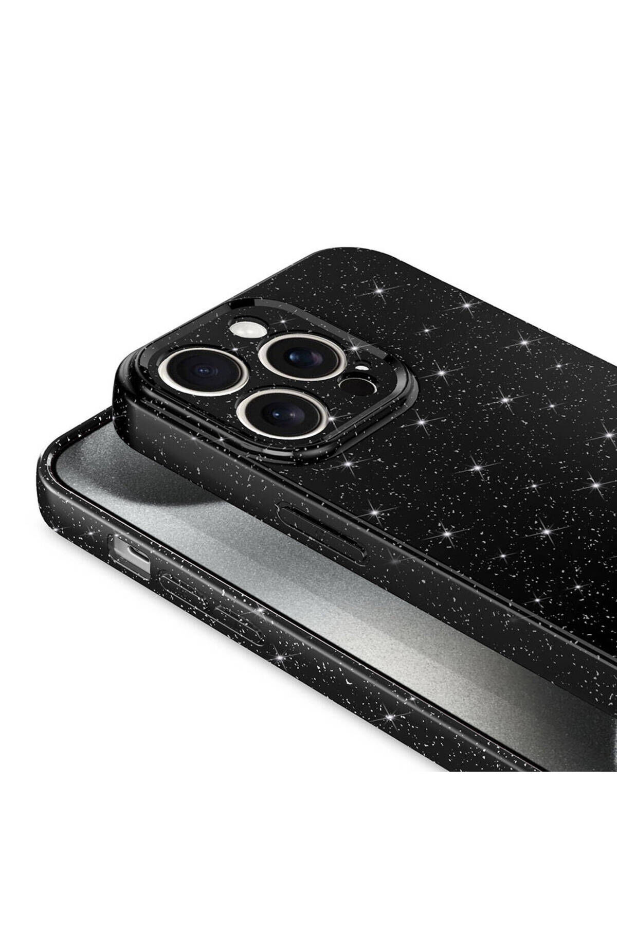 iPhone 16 Plus Kılıf Kamera Korumalı Simli Lüks Zore Koton Kapak - Gümüş Lila