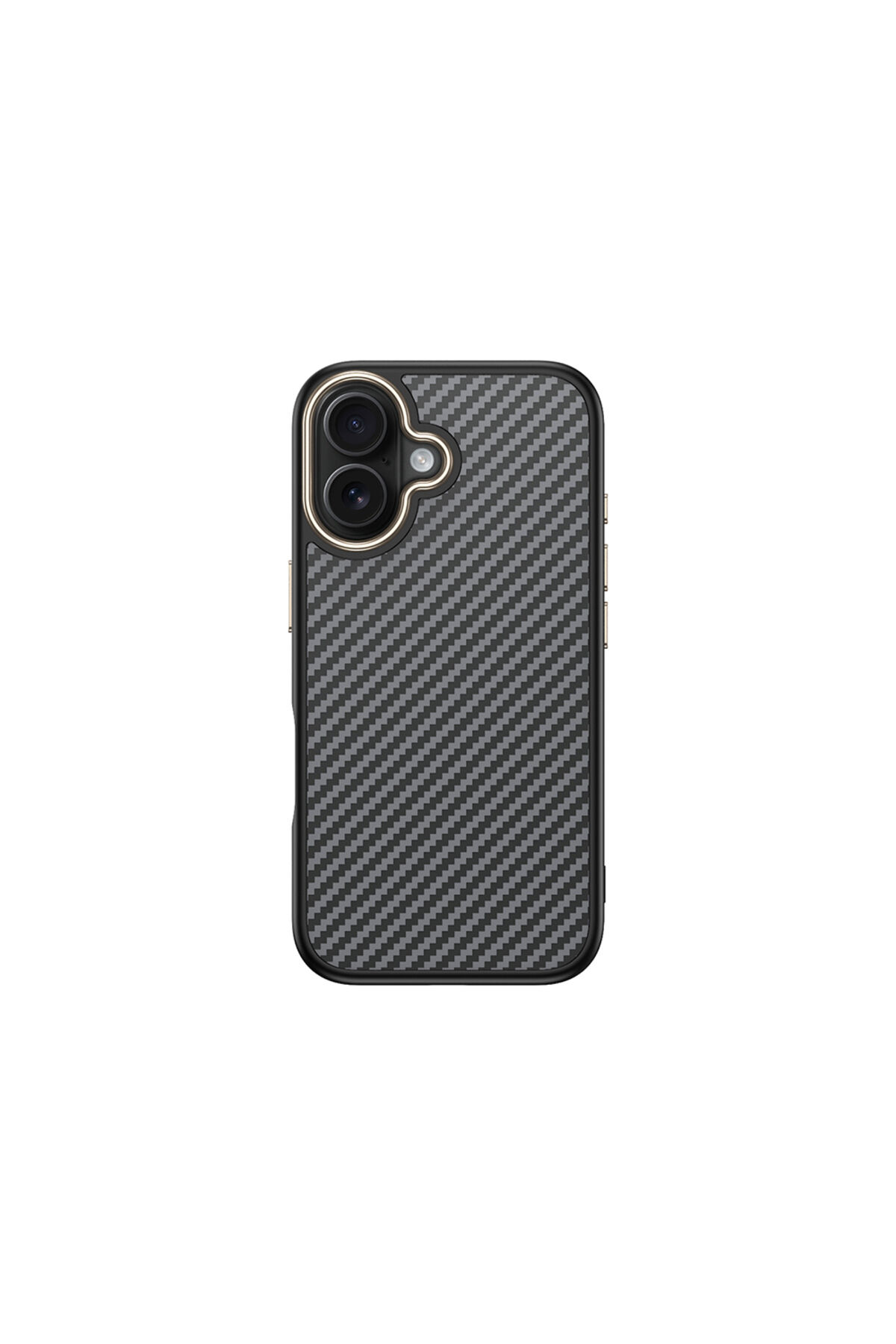 iPhone 16 Kılıf M-safe Şarj Özellikli Karbon Fiber Görünümlü Zore Antina Kapak - Gri Siyah-Yeşil