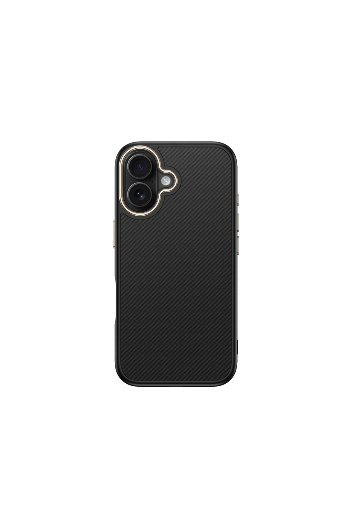 iPhone 16 Plus Kılıf M-safe Şarj Özellikli Karbon Fiber Görünümlü Zore Antina Kapak - Siyah-Gri Siyah