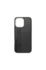 iPhone 16 Pro Kılıf M-safe Şarj Özellikli Karbon Fiber Görünümlü Zore Antina Kapak - Mavi Siyah-Yeşil