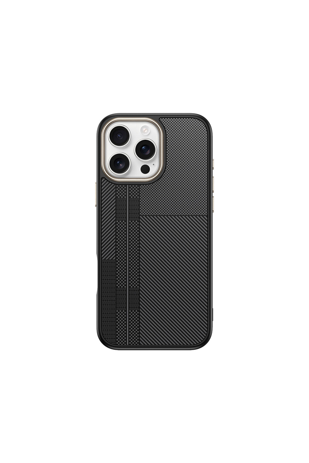 iPhone 16 Pro Max Kılıf M-safe Şarj Özellikli Karbon Fiber Görünümlü Zore Antina Kapak - Gri Mavi