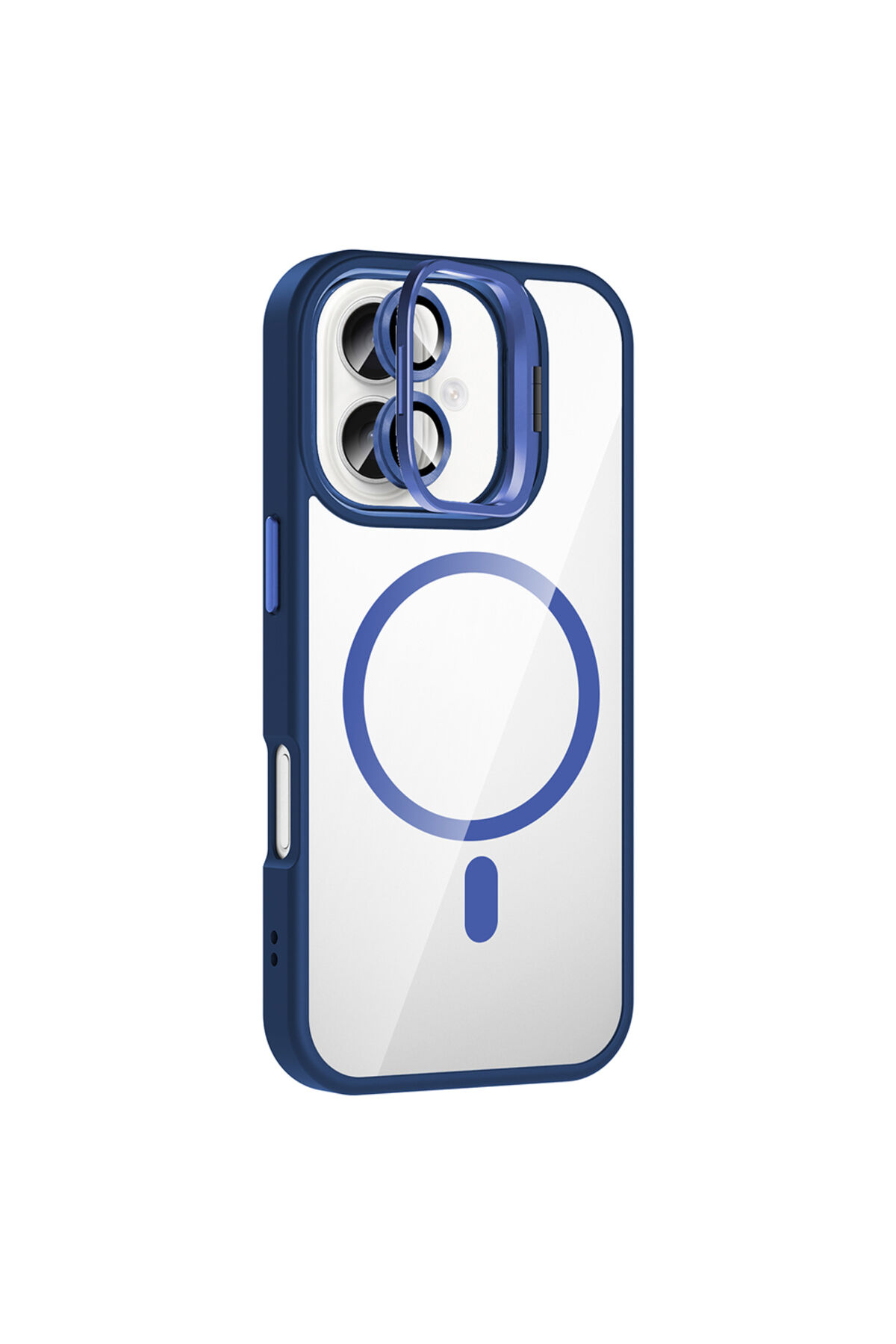iPhone 16 Plus Kılıf Standlı ve Kamera Lens Hediyeli M-Safe Şarj Özellikli Zore Etro Kapak - Desert Desert Titanyum