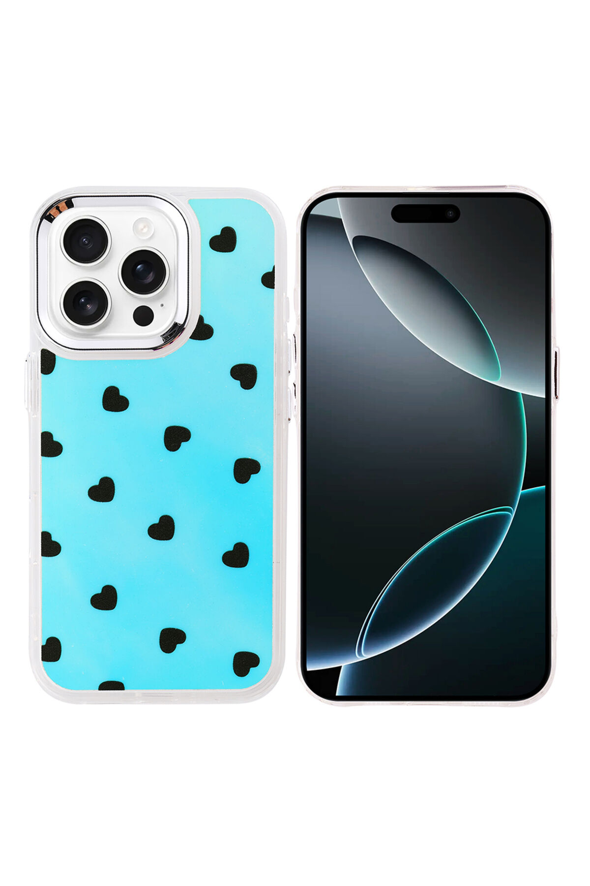 iPhone 16 Pro Kılıf Airbag Tasarımlı Zore Hadra Kapak - Kelebek Kalp