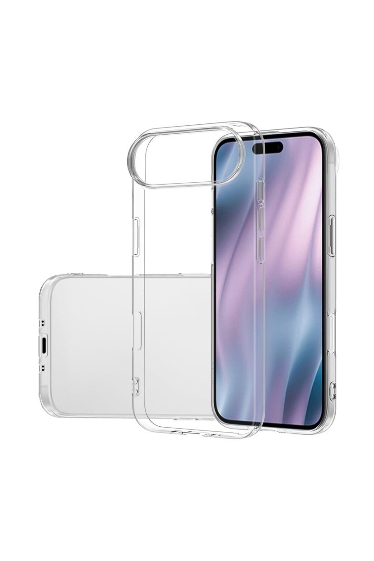 iPhone 17 Air Kılıf Zore Süper Silikon Kapak - Şeffaf Şeffaf
