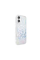 iPhone 16 Plus Kılıf M-Safe Şarj Özellikli Şeffaf Zore Folk Sert Kapak - Fiyonk Beyaz