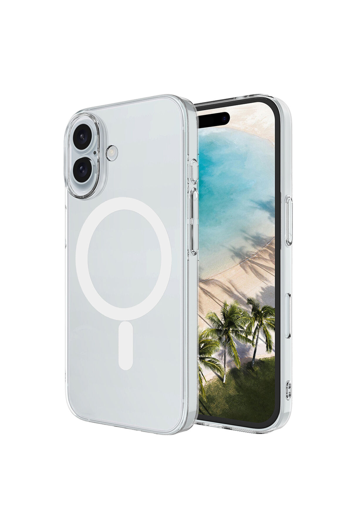 iPhone 17 Kılıf SEKO M-safe Şarj Özellikli Şeffaf Kamera Çerçeveli Porto Kapak - Şeffaf Şeffaf