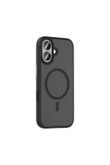 iPhone 17 Kılıf Mat Arka Yüzey Wireless Şarj Özellikli Zore Flet M-safe Kapak - Lacivert Lacivert