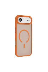 iPhone 17 Air Kılıf M-safe Şarj Özellikli Mat Arka Yüzey Zore Sio Kapak - Desert Titanyum Turuncu