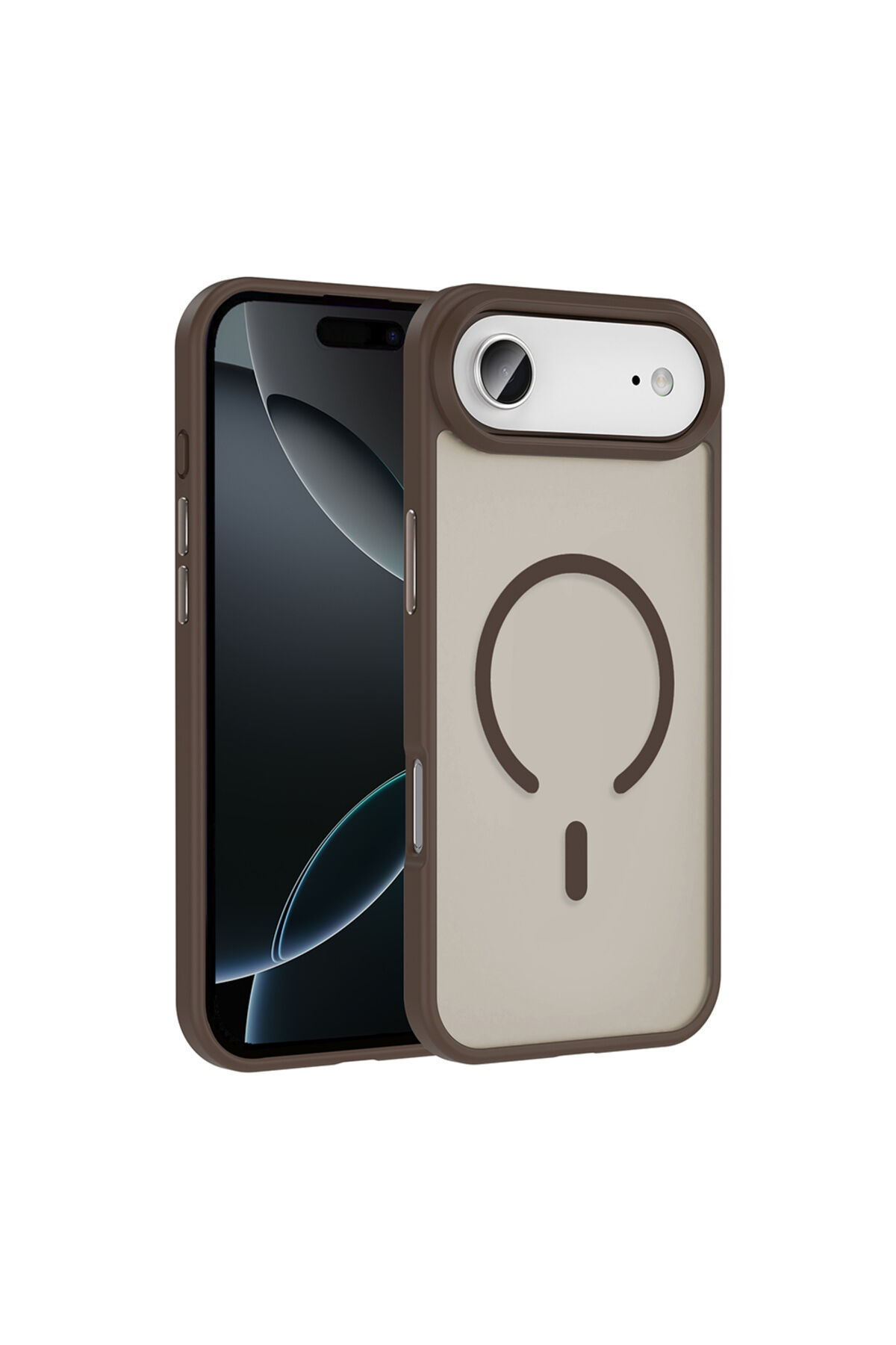 iPhone 17 Air Kılıf M-safe Şarj Özellikli Mat Arka Yüzey Zore Sio Kapak - Desert Titanyum Lacivert
